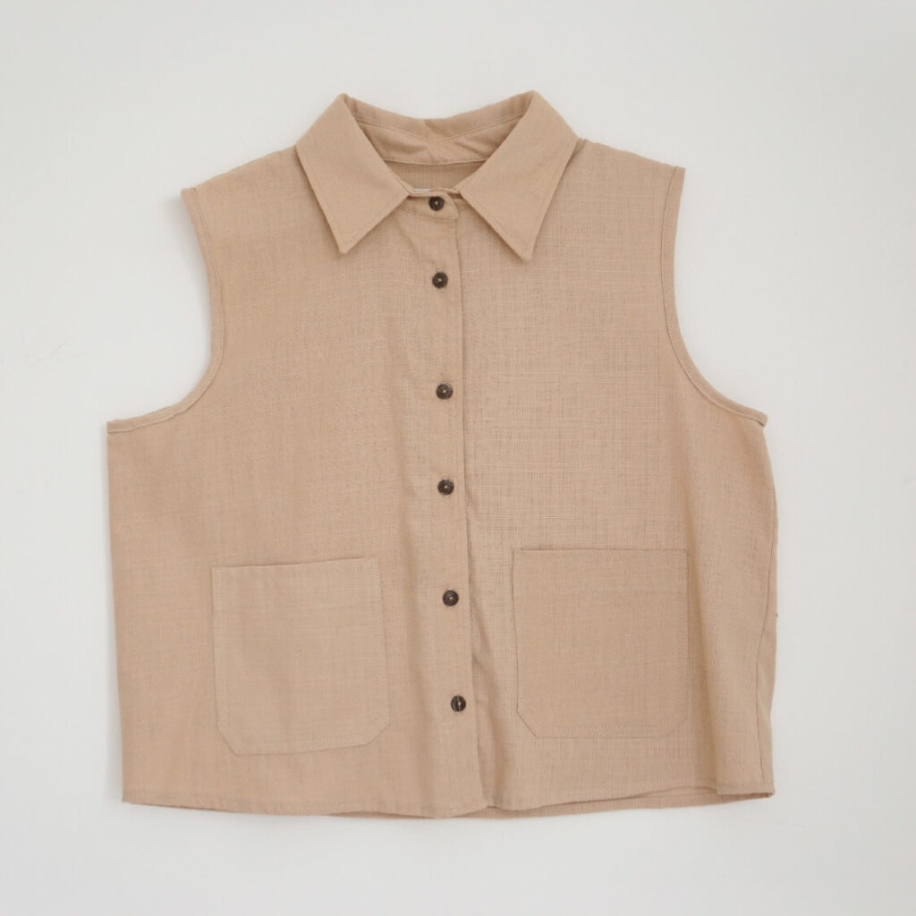 BLUSA SIN MANGAS CAMEL
