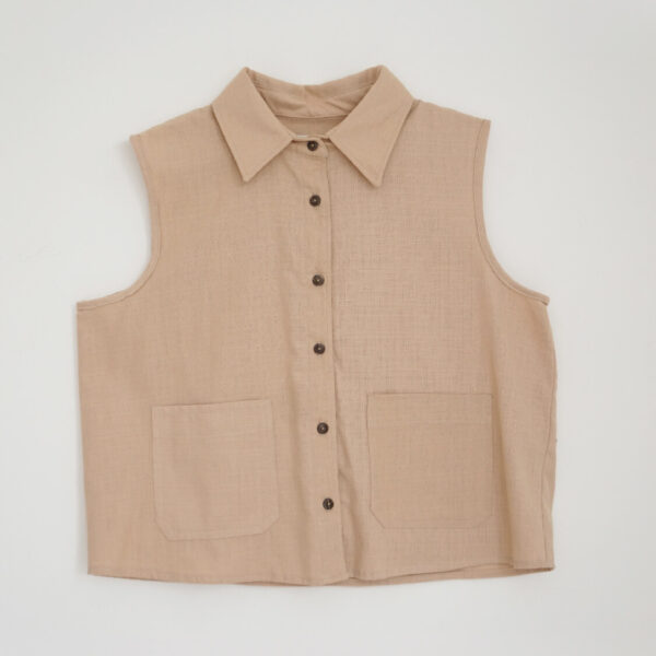 BLUSA SIN MANGAS CAMEL