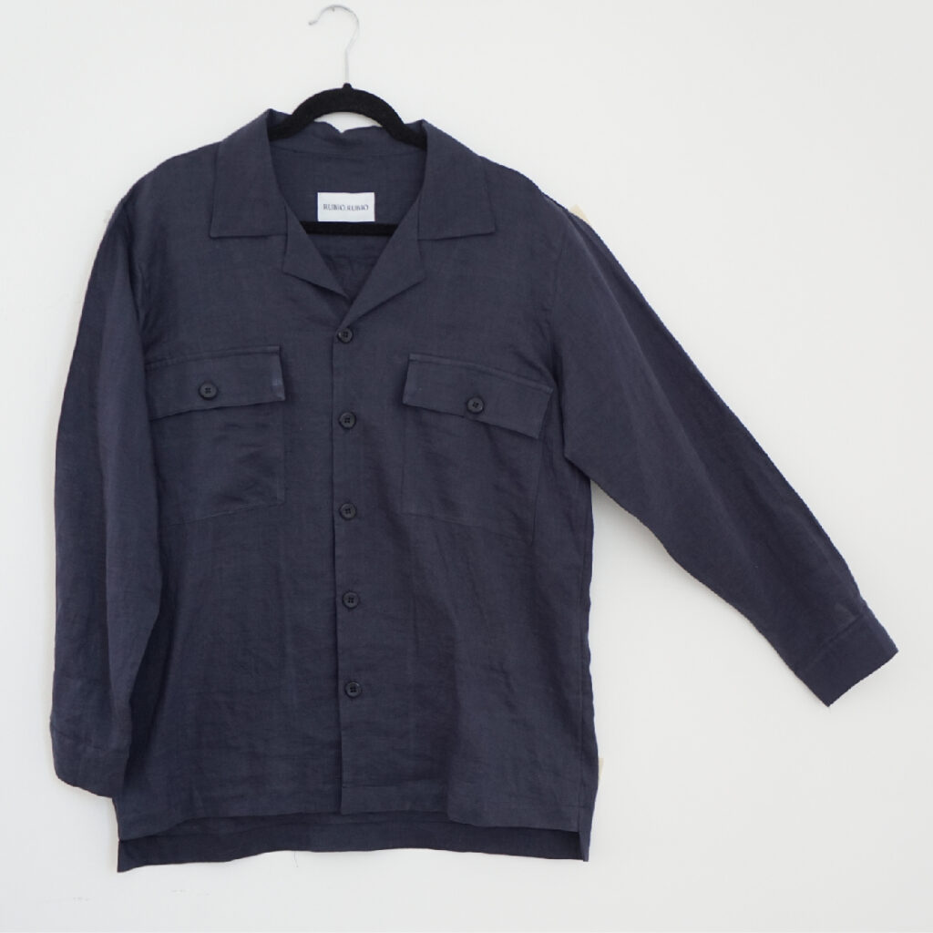 CAMISA AZUL LINO MANGA LARGA