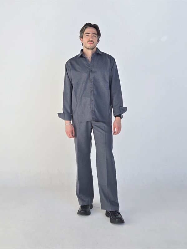CAMISA GRIS MANGA LARGA