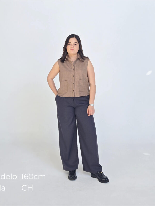 BLUSA CAMEL SIN MANGAS